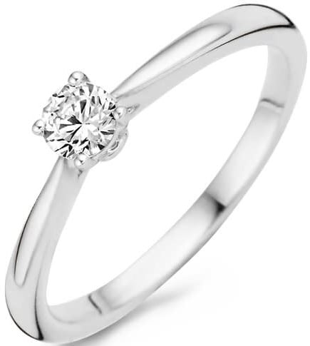 Blush 1187WZI/54 Ring 14 krt witgoud met zirkonia maat 54 Zilver