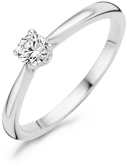 Blush 1187WZI/54 Ring 14 krt witgoud met zirkonia maat 54 Zilver