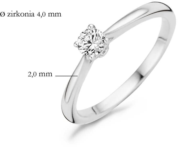 Blush 1187WZI/54 Ring 14 krt witgoud met zirkonia maat 54 Zilver