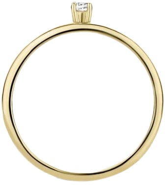 Blush Blush Solitair Ring 1200YZI/52 14k Geelgoud met Briljant geslepen Zirkonia Maat 52 Divers