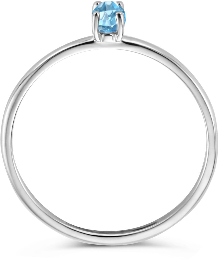 Blush Blush Ring 1204WBT/52 14kr Witgoud gezet met Blauw Topaas Maat 52 Zilver