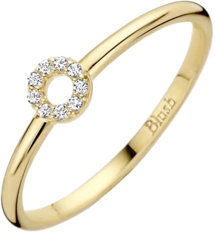 Blush Blush Ring 1217YZI/54 14k Geelgoud Cirkel Gezet met Zirkonia Maat 54 Goud