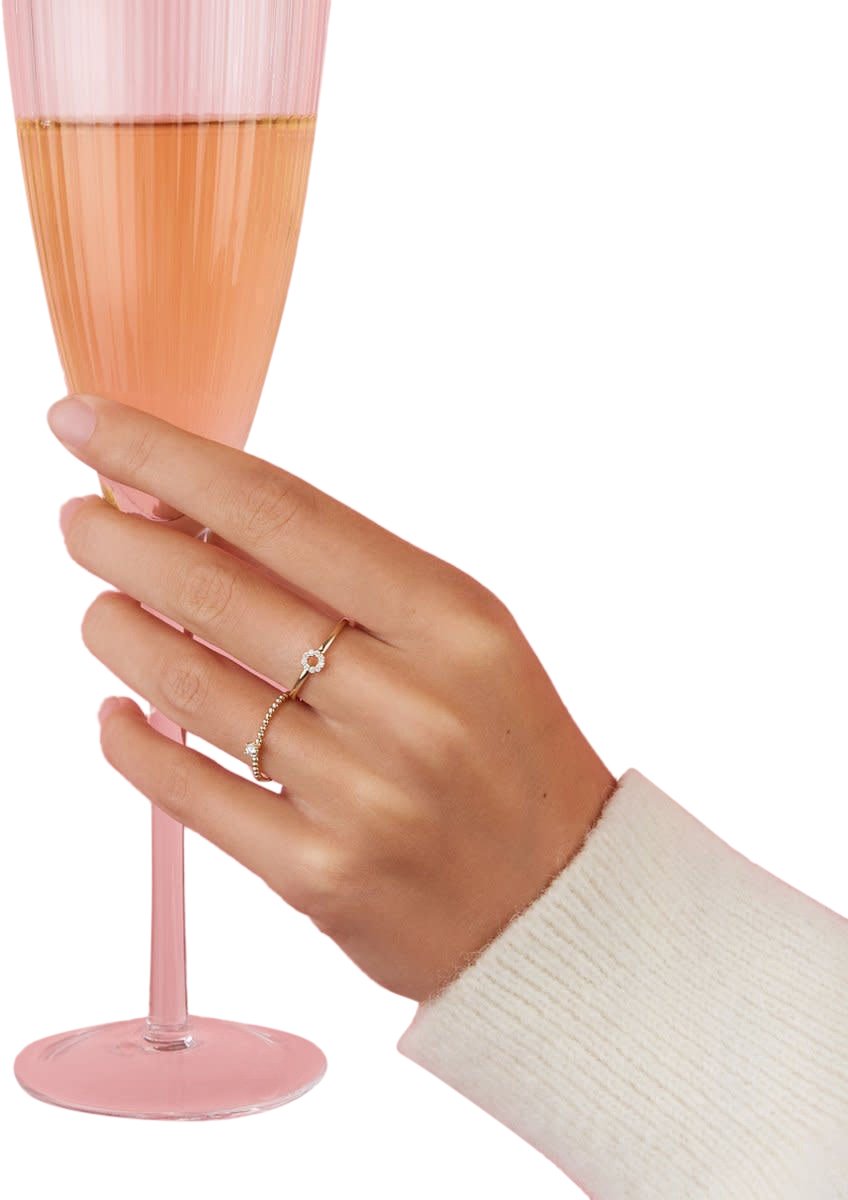 Blush Blush Ring 1217YZI/54 14k Geelgoud Cirkel Gezet met Zirkonia Maat 54 Goud