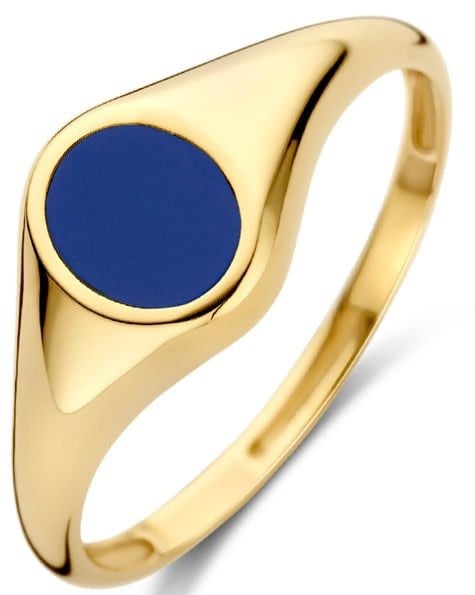 Blush Blush Ring 1219YLA/52 14k Geelgoud Zegelring Lapis Maat 52 Goud