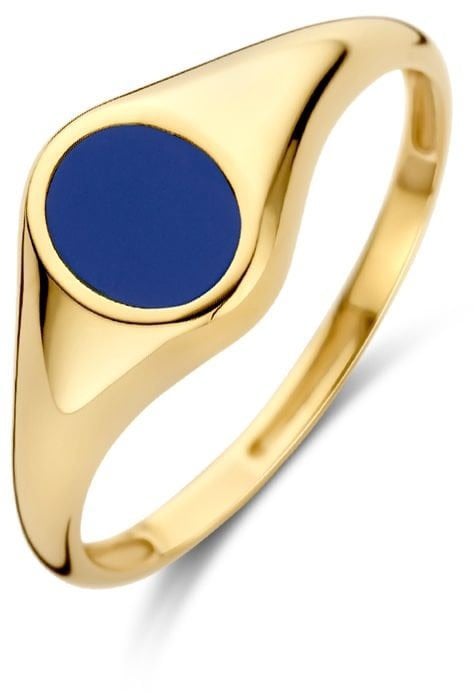 Blush Blush Ring 1219YLA/52 14k Geelgoud Zegelring Lapis Maat 52 Goud