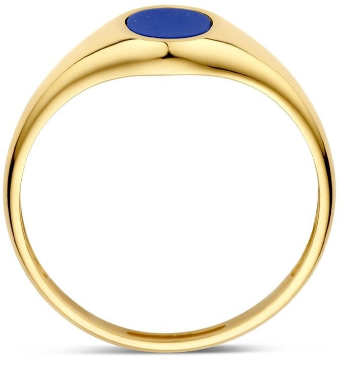 Blush Blush Ring 1219YLA/52 14k Geelgoud Zegelring Lapis Maat 52 Goud