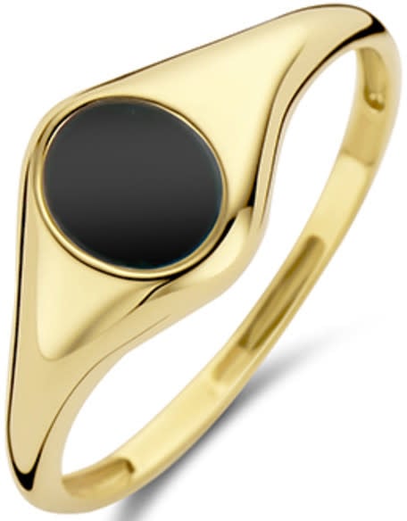 Blush Blush Ring 1219YON/54 14k Geelgoud Zwarte Onyx Maat 54 Goud