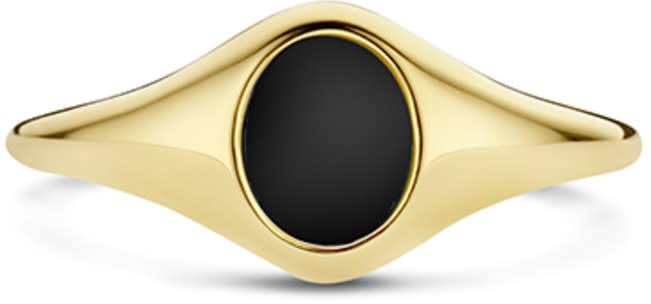 Blush Blush Ring 1219YON/54 14k Geelgoud Zwarte Onyx Maat 54 Goud