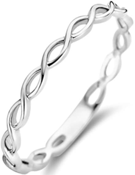 Blush Blush Ring 1220WGO/52  14k Witgoud met Gedraaide Motief Maat 52 Zilver