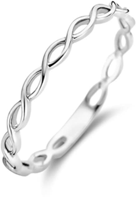 Blush Blush Ring 1220WGO/52  14k Witgoud met Gedraaide Motief Maat 52 Zilver