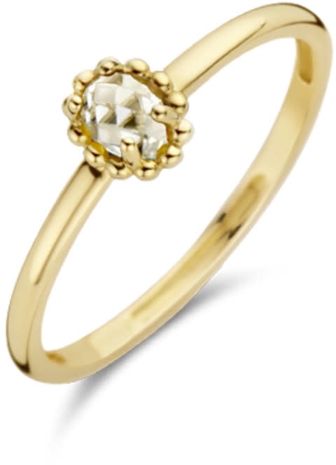 Blush Blush Ring 1227YWT/54 14k Geelgoud met Witte Topas Maat 54 Goud