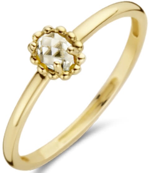 Blush Blush Ring 1227YWT/54 14k Geelgoud met Witte Topas Maat 54 Goud