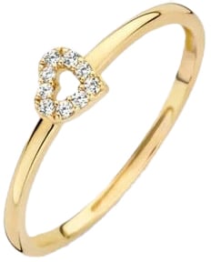 Blush Blush Ring 1231YZI/54 14k Geelgoud met Zirkonia Hart Maat 54 Divers