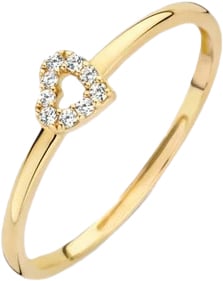 Blush Blush Ring 1231YZI/54  14k Geelgoud met Zirkonia Hart Maat 54 Goud