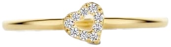 Blush Blush Ring 1231YZI/54 14k Geelgoud met Zirkonia Hart Maat 54 Divers
