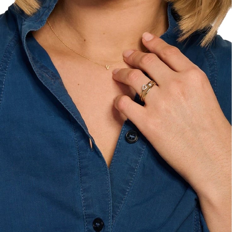 Blush Blush Ring 1231YZI/54 14k Geelgoud met Zirkonia Hart Maat 54 Divers
