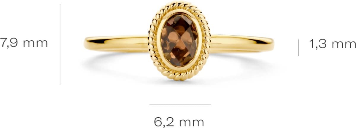 Blush Ring 1239YBQ/54 14k Geelgoud met Quartz Maat 54 Goud
