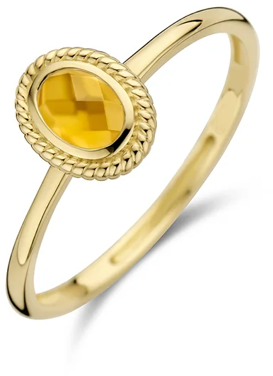 Blush Blush Ring 1239YMC/54 14k Geelgoud met Citrien Maat 54 Goud