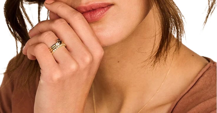 Blush Blush Ring 1242YSQ/56 14k Geelgoud met Smokey Quartz Maat 56 Divers