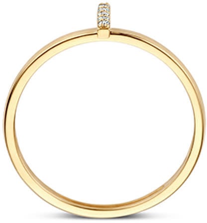 Blush Blush Ring 1252YZI/54 14k Geelgoud met balkje ingezet met zirkonia's Maat 54 Goud