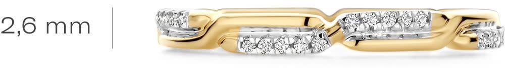 Blush Blush Ring 1256BZI/54 14k Bi-color Goud met Zirkonia Maat 54 Divers