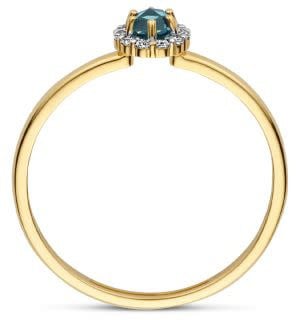 Blush Blush Ring 1258YLB/54 14k Geelgoud met Blauw Topaas en Zirkonia Maat 54 Goud