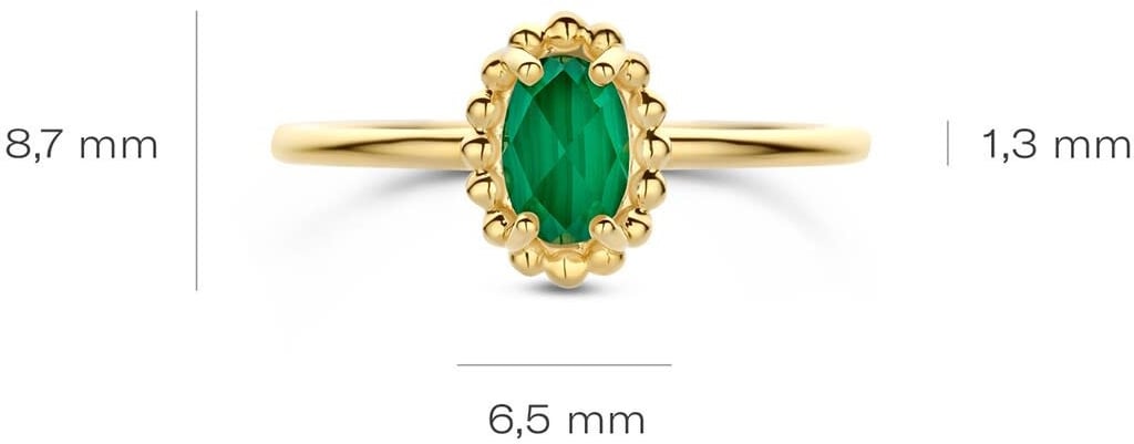 Blush Blush Ring 1272YMA/54 14k Geelgoud met Malachiet Maat 54 Goud