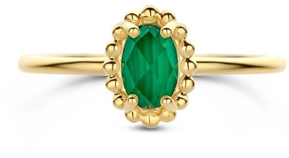 Blush Blush Ring 1272YMA/54 14k Geelgoud met Malachiet Maat 54 Goud