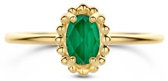 Blush Blush Ring 1272YMA/54 14k Geelgoud met Malachiet Maat 54 Goud