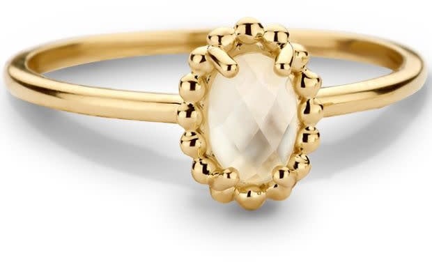 Blush Blush Ring 1272YMQ/54 14k Geelgoud met Kwarts Maat 54 Goud