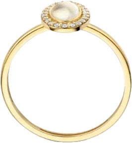 Blush Ring 1279YMQ/54 14k Geelgoud Parelmoer en Zirkonia Maat 54 Goud
