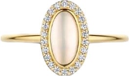 Blush Ring 1279YMQ/54 14k Geelgoud Parelmoer en Zirkonia Maat 54 Goud