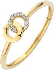 Blush Ring 1282YZI/54 14k Geelgoud 2x Circle met Zirkonia Maat 54 Goud