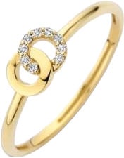 Blush Ring 1282YZI/54 14k Geelgoud 2x Circle met Zirkonia Maat 54 Goud