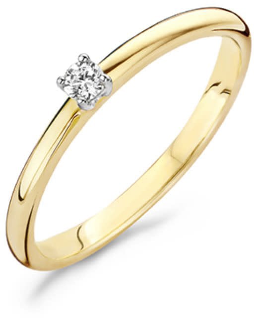 Blush Blush Ring 1601BDI/54 14k Geelgoud 0,06crt G SI Briljant geslepen Diamant Maat 54 Divers