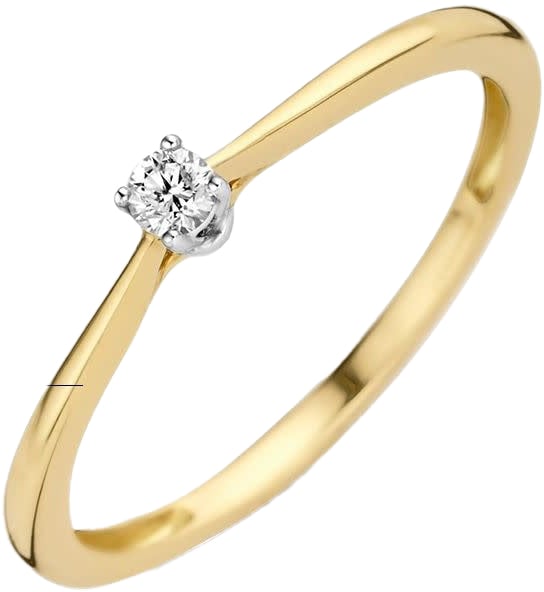 Blush Blush Ring 1621BDI/54 14k Geelgoud met 0.06ct Diamant Maat 54 Goud