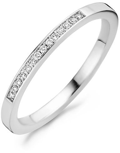 Blush 1630WDI/54 Ring 14 krt witgoud met diamant maat 54 Zilver