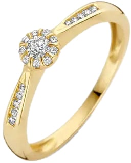 Blush Blush Ring 1632YDI/54 14k Geelgoud 0,19crt G SI Briljant geslepen Diamant Maat 54 Goud