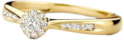 Blush Blush Ring 1632YDI/54 14k Geelgoud 0,19crt G SI Briljant geslepen Diamant Maat 54 Goud