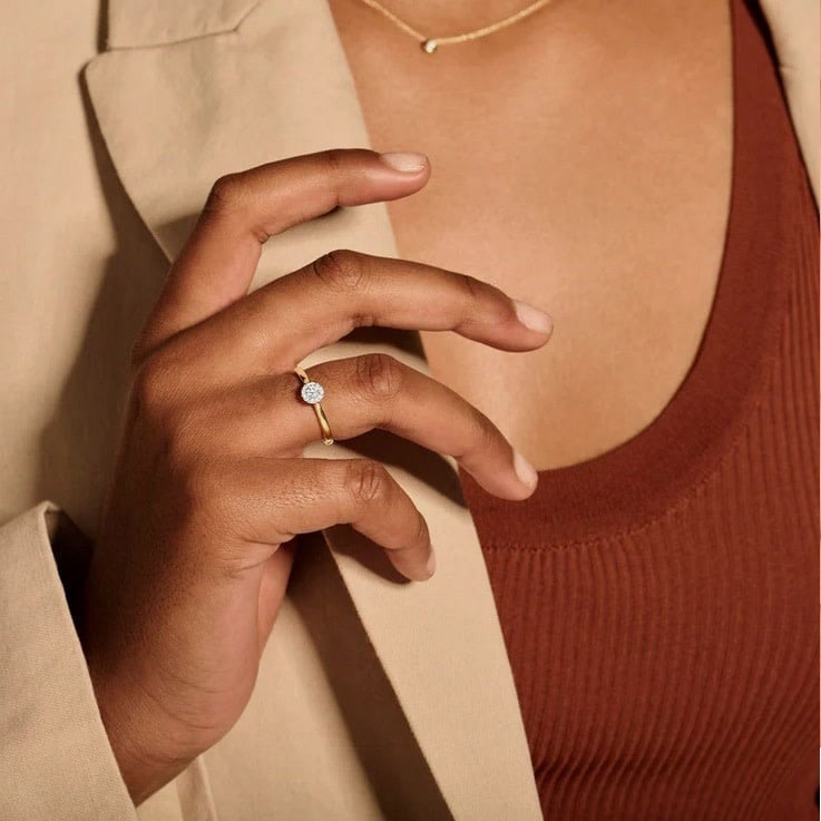 Blush Blush Ring 1648BDI/54 14k Geelgoud 0,15crt G SI Briljant geslepen Diamant Maat 54 Goud