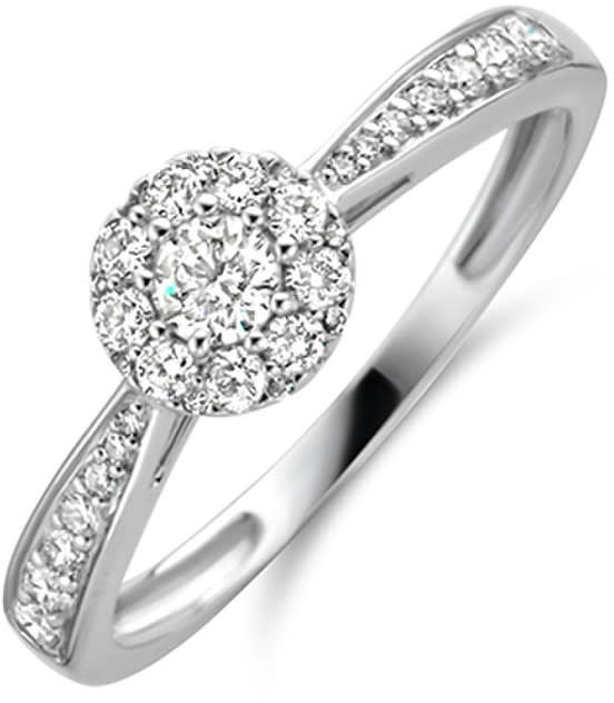 Blush Blush Ring 1651WDI/54 14kr Witgoud 0,46crt G SI Briljant geslepen Diamant Maat 54 Zilver