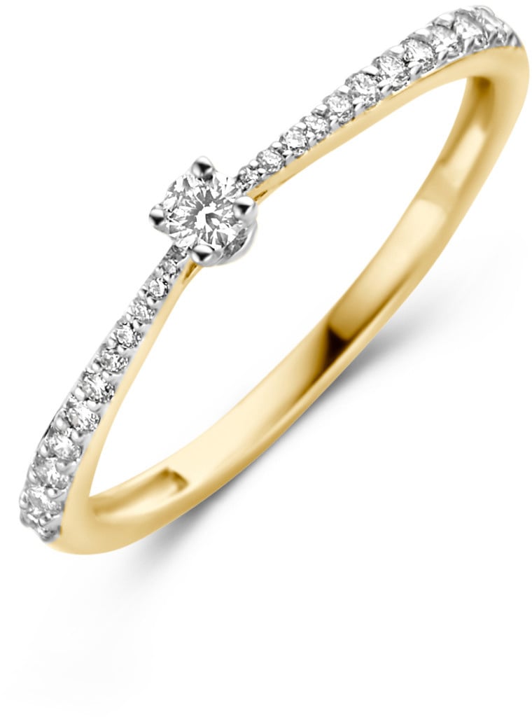 Blush Blush Ring 1657BDI/54 14k Geelgoud 0,14crt G SI Briljant geslepen Diamant Maat 54 Goud