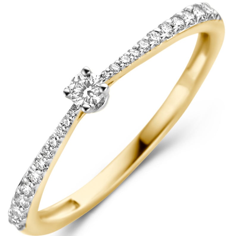 Blush Blush Ring 1657BDI/54 14k Geelgoud 0,14crt G SI Briljant geslepen Diamant Maat 54 Goud