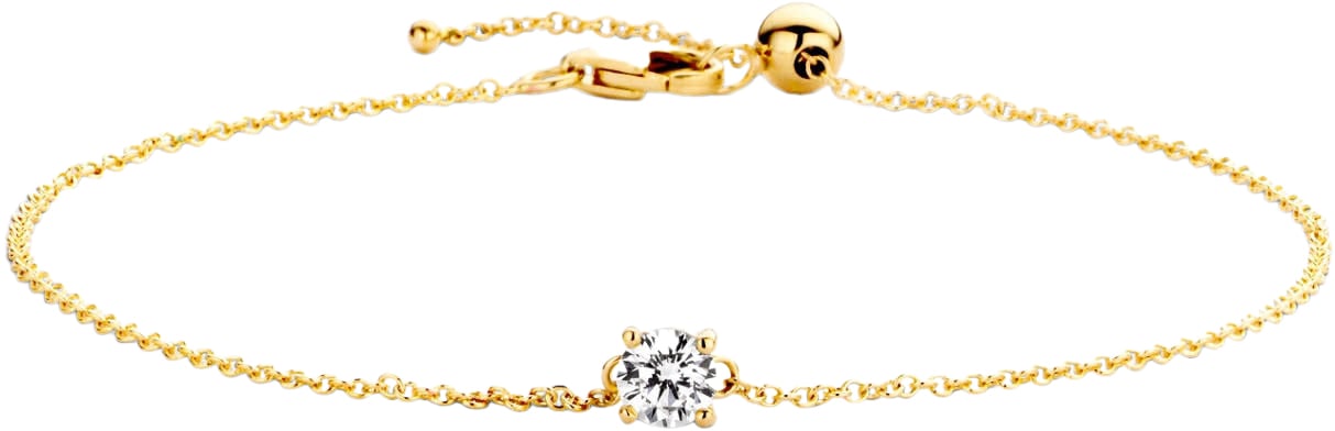 Blush Blush Armband 2166YZI 14k Geelgoud met Briljant geslepen Zirkonia 18cm Goud