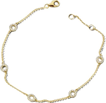 Blush Armband 2200YZI 14k Geelgoud met cirkels vol met gezette zirkonia's lengte 18 cm Goud