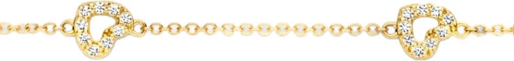Blush Armband 2211YZI 14k Geelgoud met Zirkonia Hartjes 16.5-18cm Goud