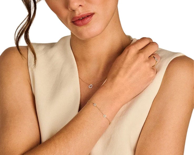 Blush Armband 2211YZI 14k Geelgoud met Zirkonia Hartjes 16.5-18cm Goud