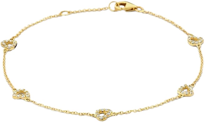 Blush Blush Armband 2211YZI 14k Geelgoud met Zirkonia Hartjes Goud