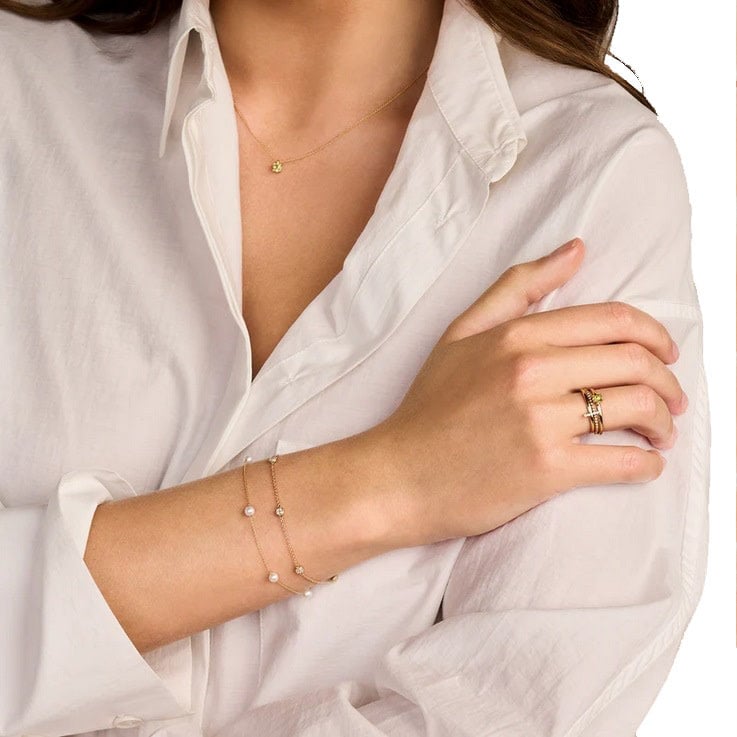 Blush Blush Armband 2213YZI 14k Geelgoud Rondjes met Briljant geslepen Zirkonia 18,5cm Divers