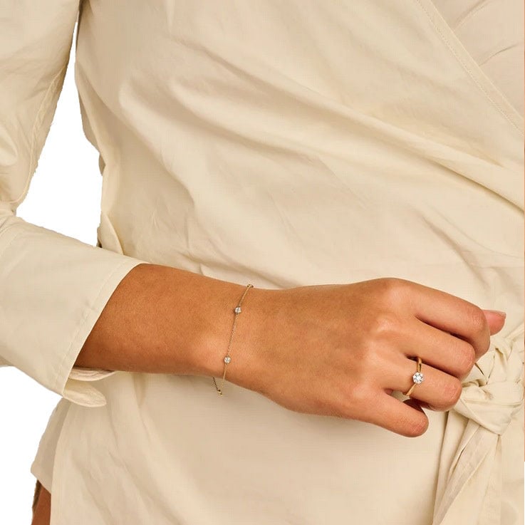 Blush Blush Armband 2213YZI 14k Geelgoud Rondjes met Briljant geslepen Zirkonia 18,5cm Divers